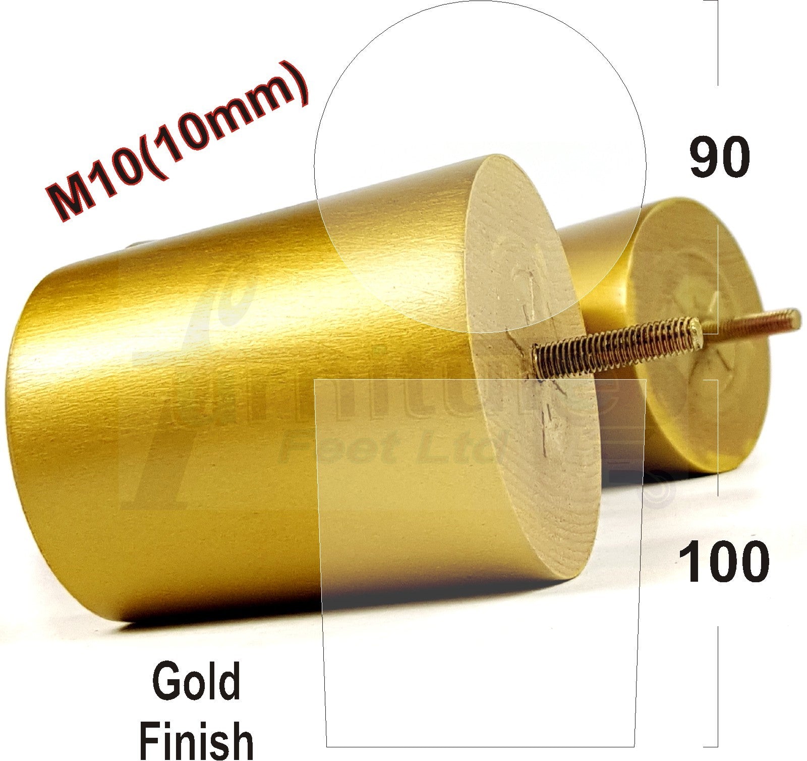 4x Turned Wood Furniture Legs Chair Sofa Bed M10 Replacement Settee Feet 100mm