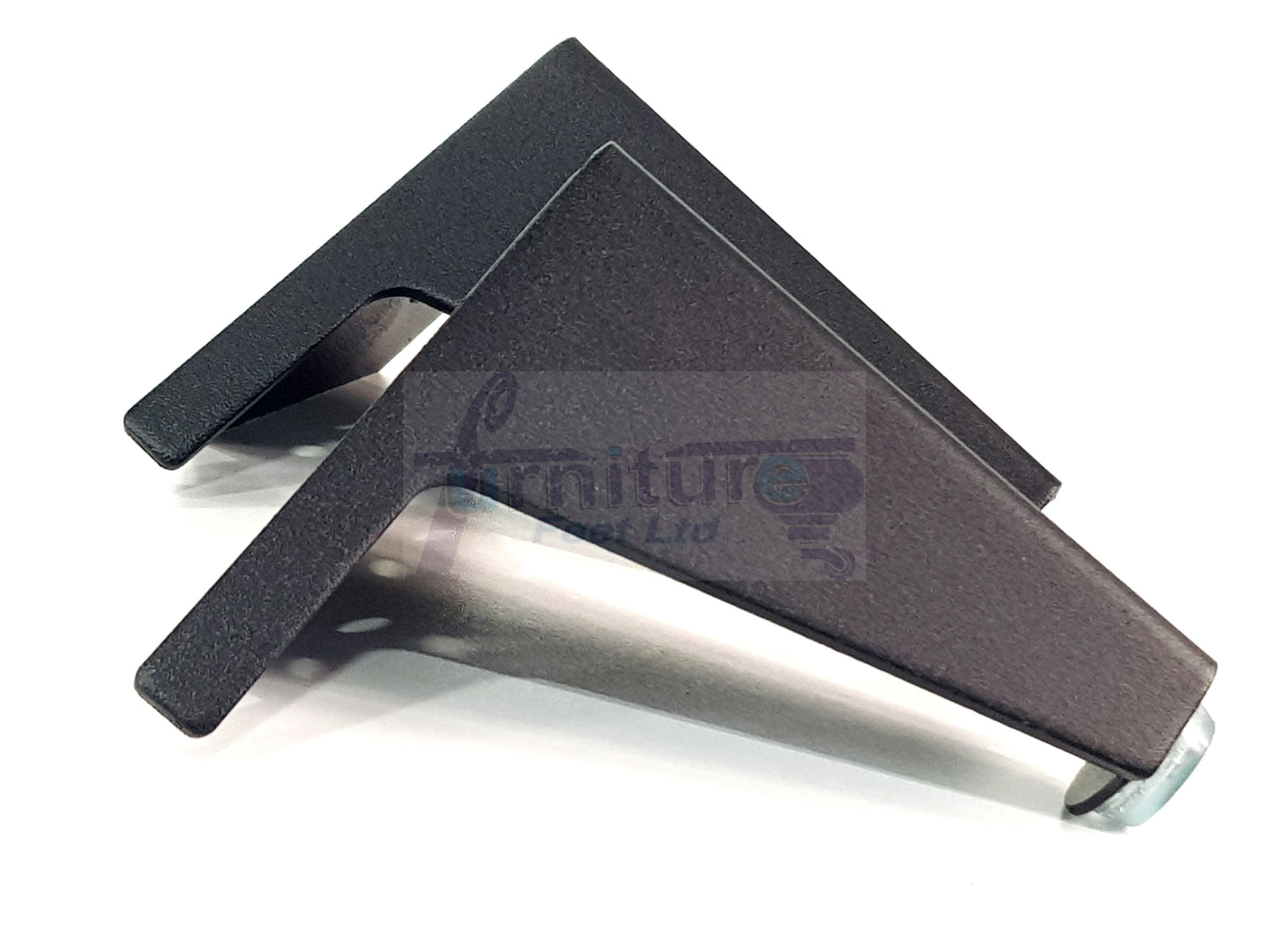 Metal Furniture Feet Black Finish Replacement Metal Legs 100mm High For Sofa, Chairs, Stools Beds Cabinets Self Fix Pre-Drilled Set of 4