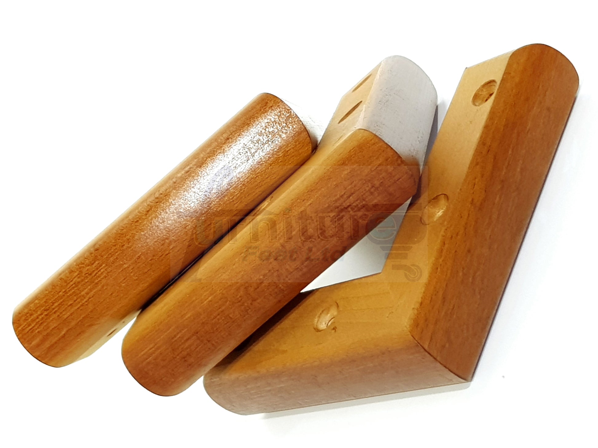 Set Of 4 Wooden Corner Furniture Feet 40mm High Replacement Sofa Chair Legs Self-Fixing: Golden Oak