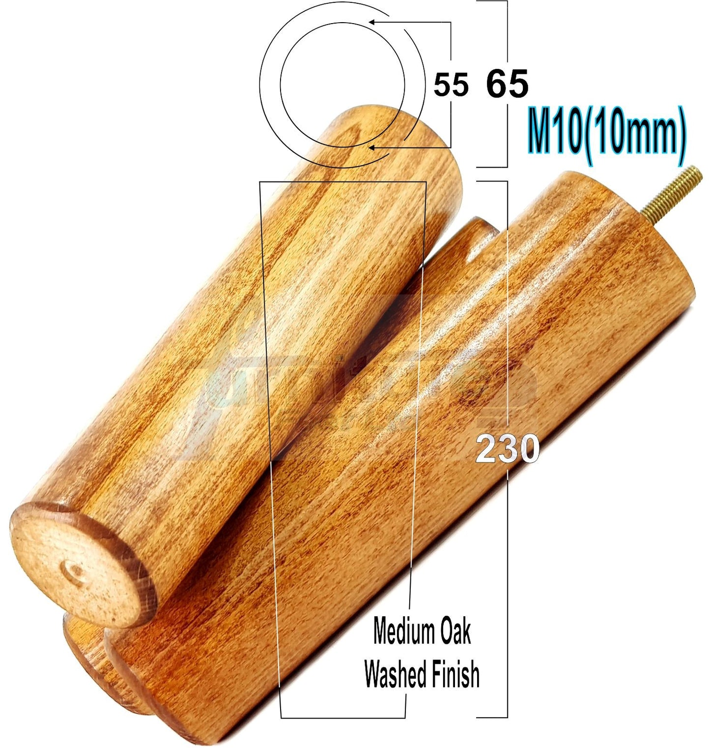 4 Solid Wood Turned Furniture Legs Replacement Feet 230mm High Chairs Sofa Bed Settee & Cabinets M10