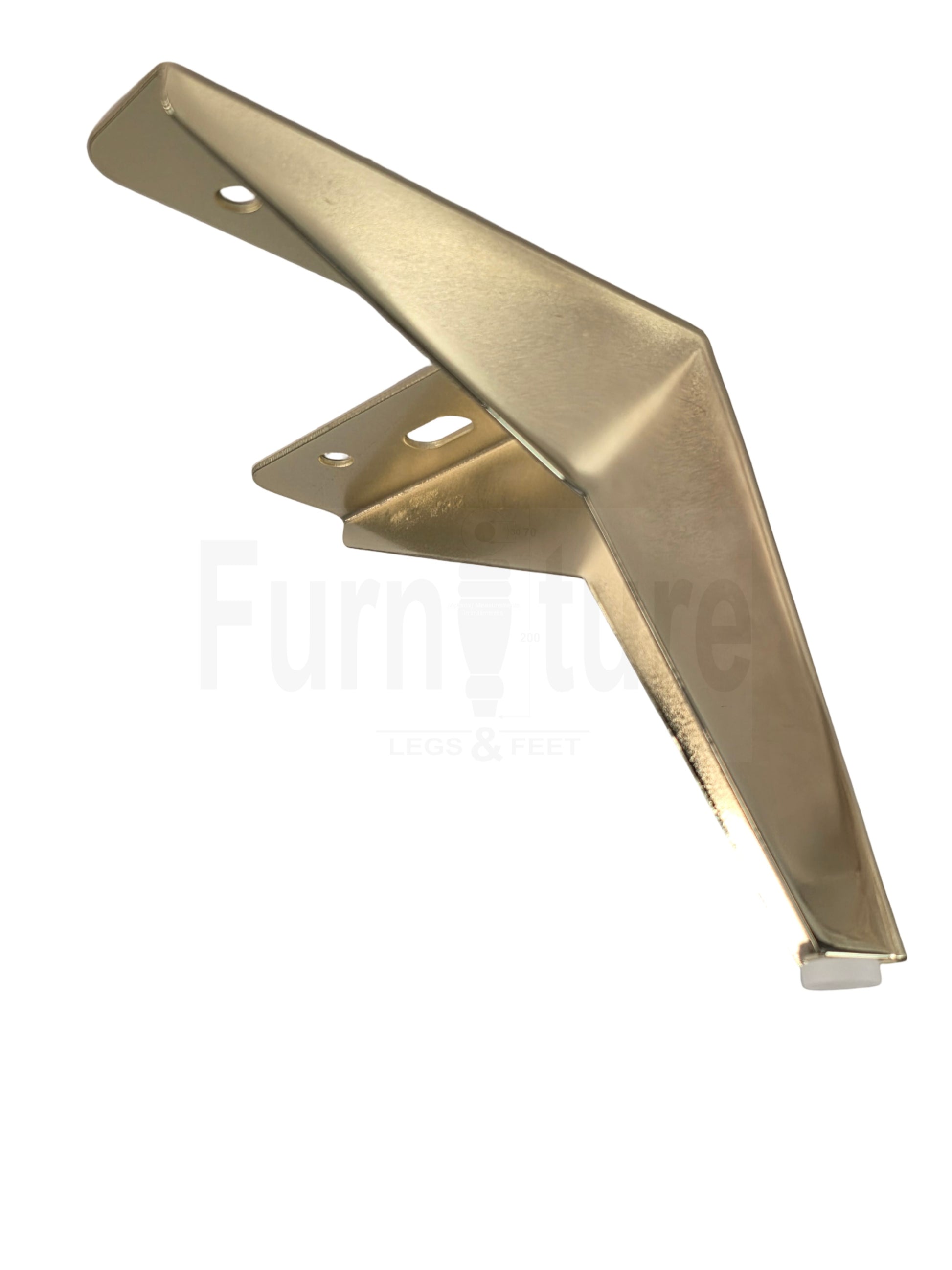 4 Metal Corner Feet Replacement Furniture Legs Gold Finish 135mm High