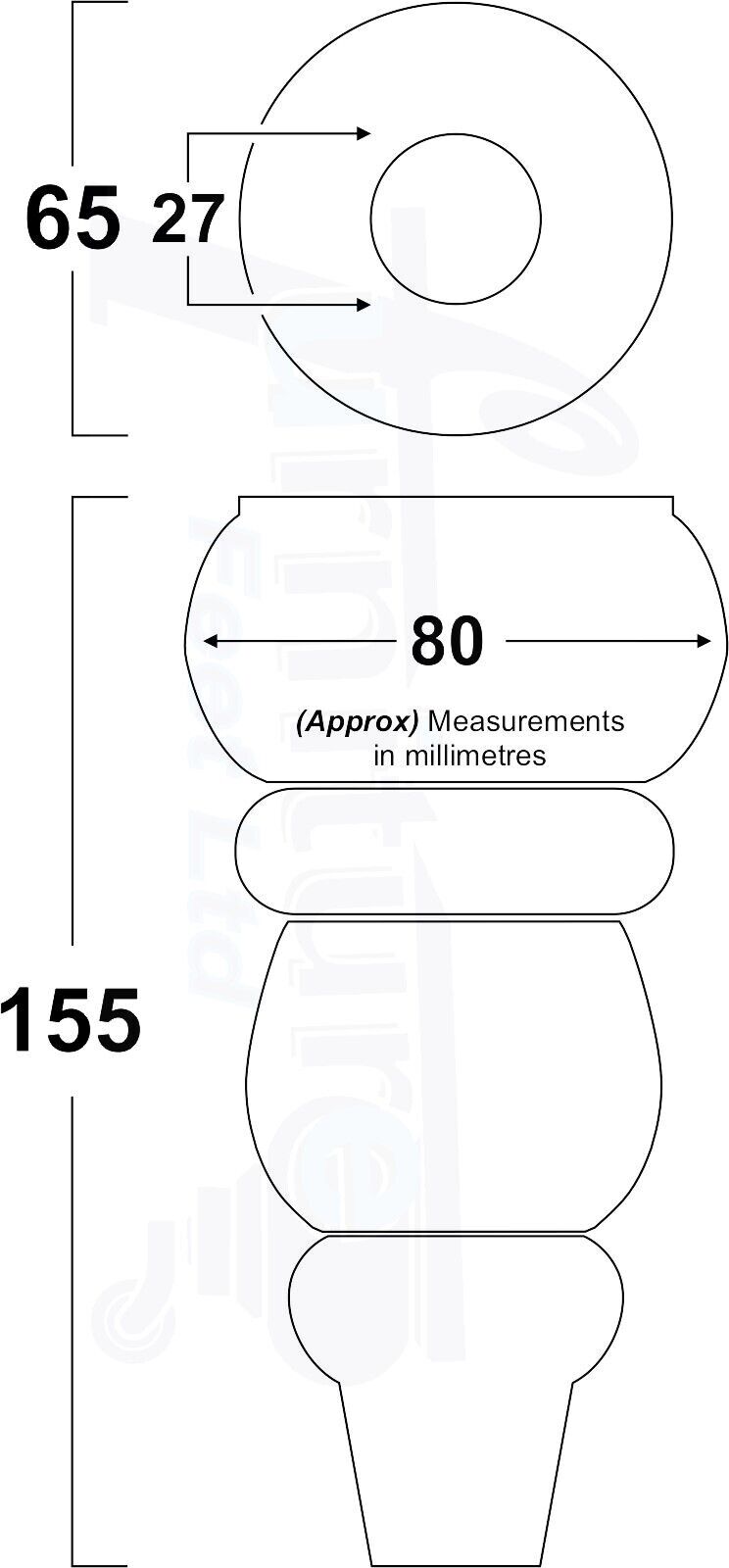 4 Solid Turned Wood Furniture Sofa Leg M8 Chair Settee Footstool Feet 155mm High