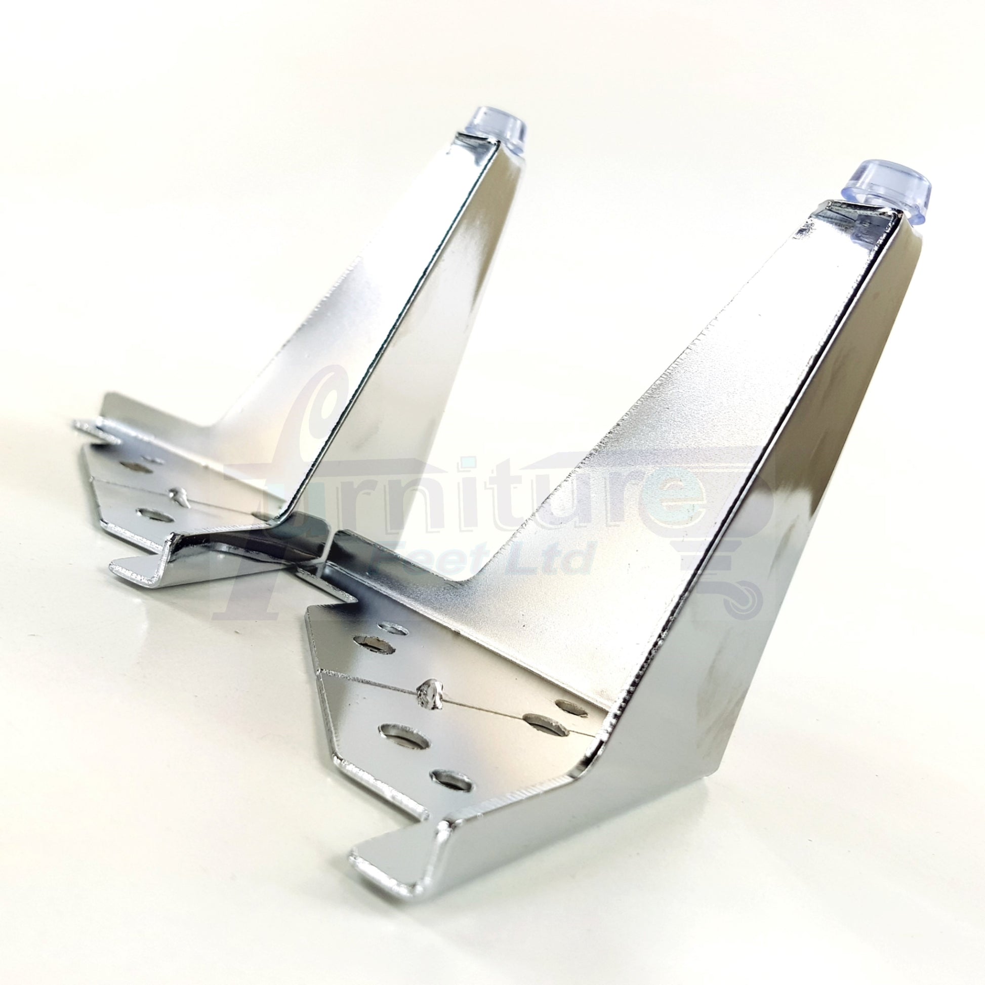 4 Chrome Metal Furniture Legs 100mm High Feet Sofa Chair Cabinets Beds Stools Fix With Screws