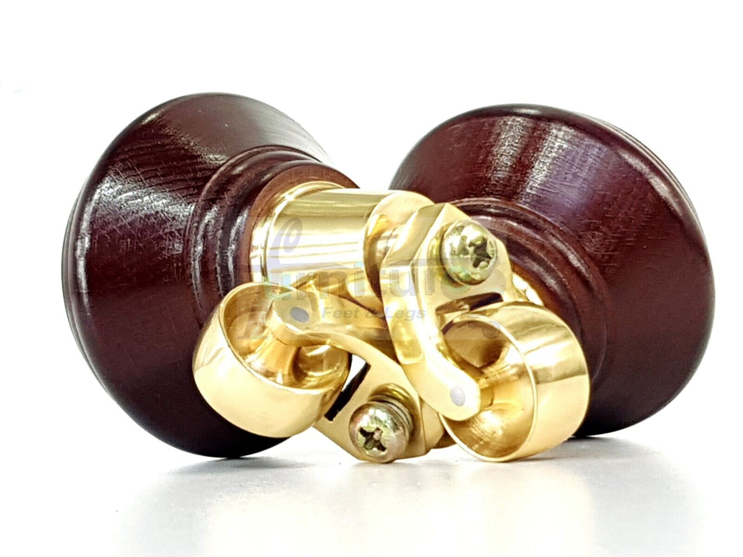 4x Antique Mahogany Wooden Furniture Sofa Legs M8 With Castors Replacment Chair Settee Feet 115mm - 125mm High