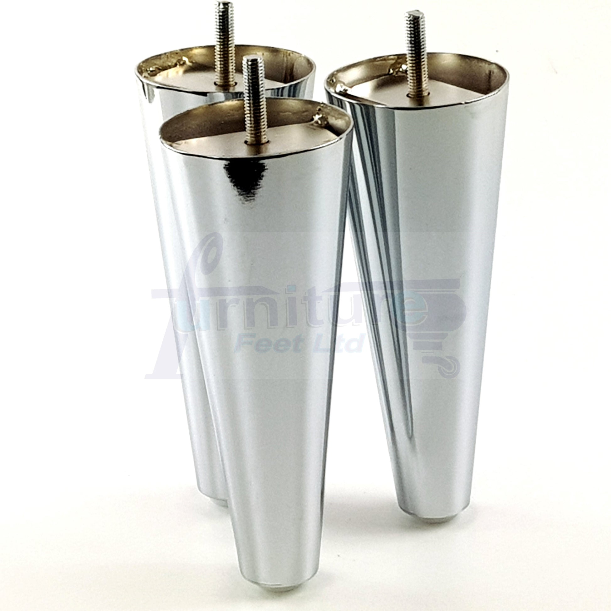 4x Metal Chrome Furniture Settee Legs Cabinet Sofa Feet 180mm High Chair Beds M8
