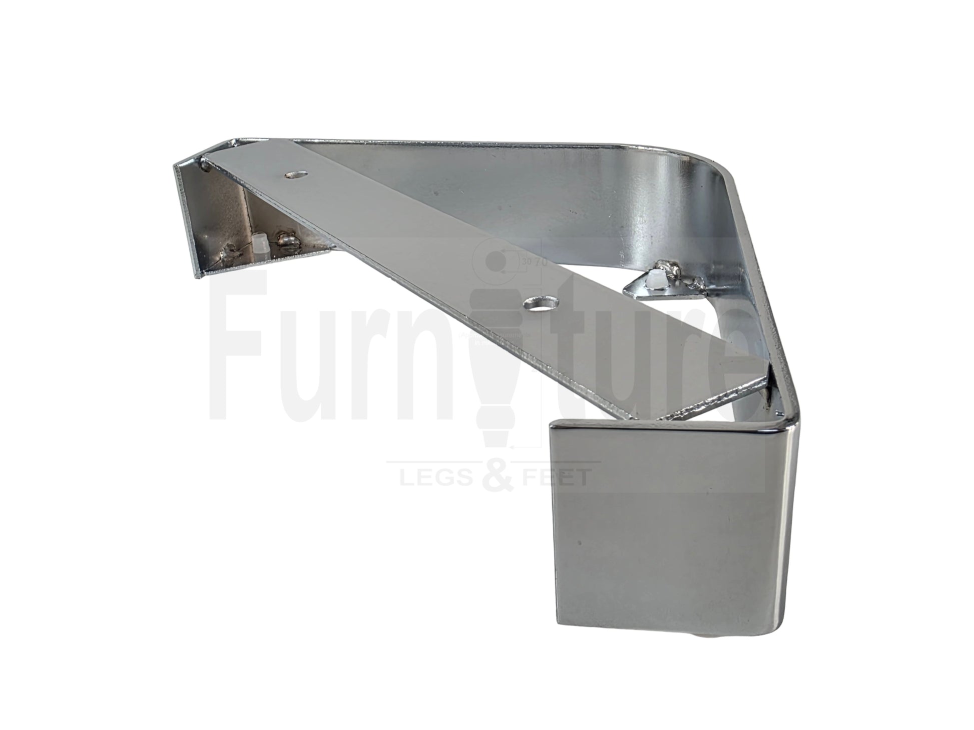 4 Metal Corner Legs Silver Replacement Furniture Feet Chrome Finish 50mm High 