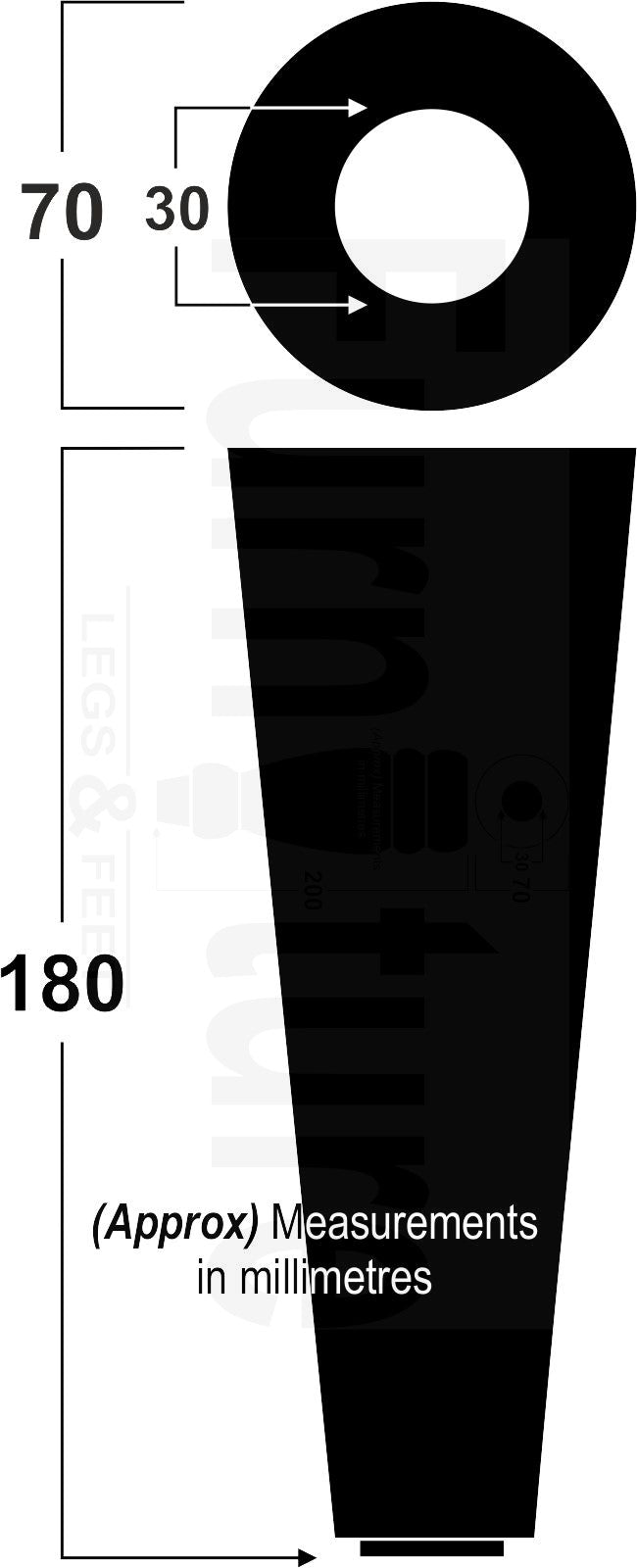 4x Metal Chrome Furniture Settee Legs Cabinet Sofa Feet 180mm High Chair Beds M8