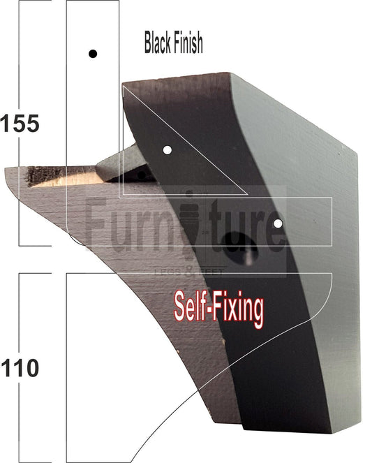 4x Wood Replacement Furniture Legs L Shape Corner Feet 110mm High