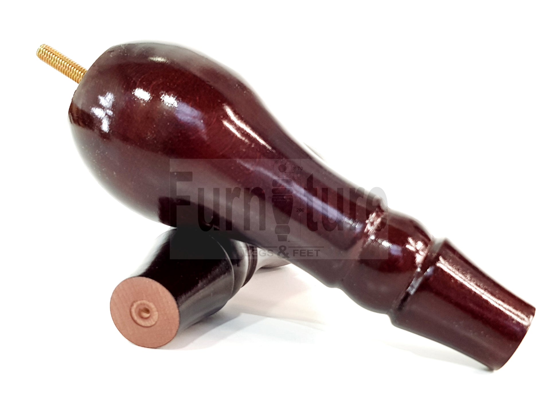 4x Solid Wood Turned Replacement M10 Thread Furniture Legs Sofa Chair Settee Feet 200mm