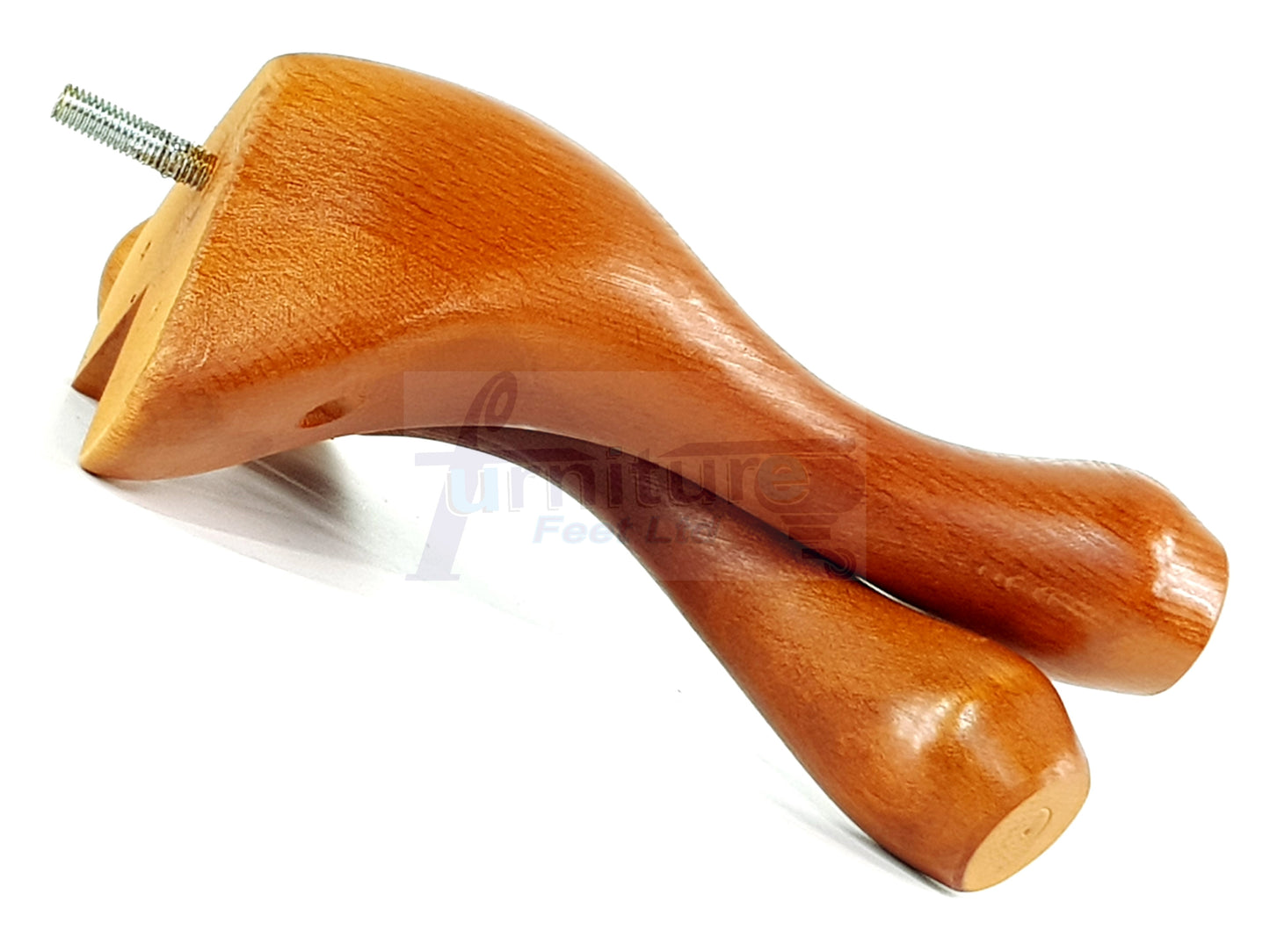 4x Solid Wood Furniture Legs 300mm High Queen Anne Replacement Feet 12 Inches M8 Georgian Style 