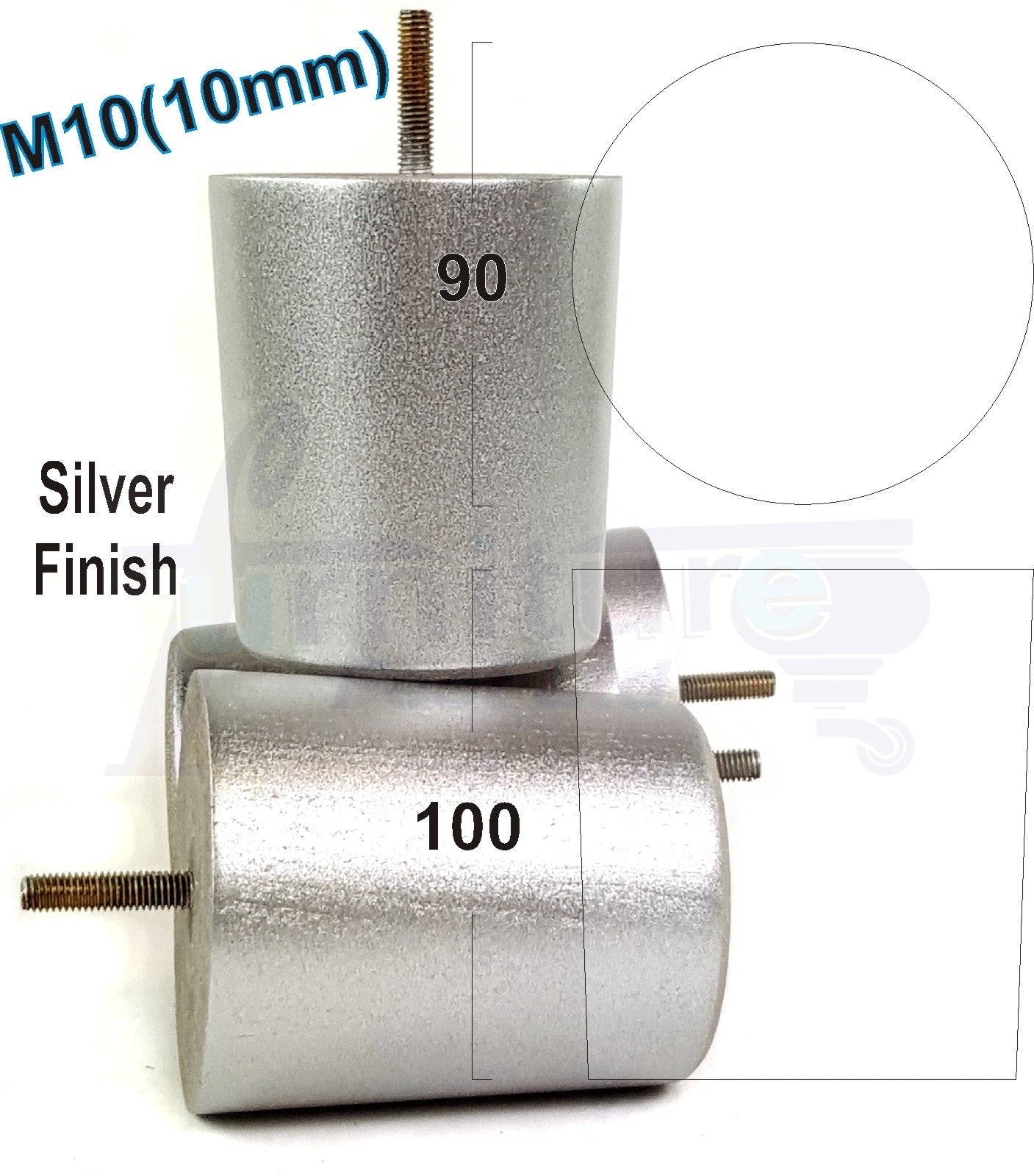 4x Turned Wood Furniture Legs Chair Sofa Bed M10 Replacement Settee Feet 100mm