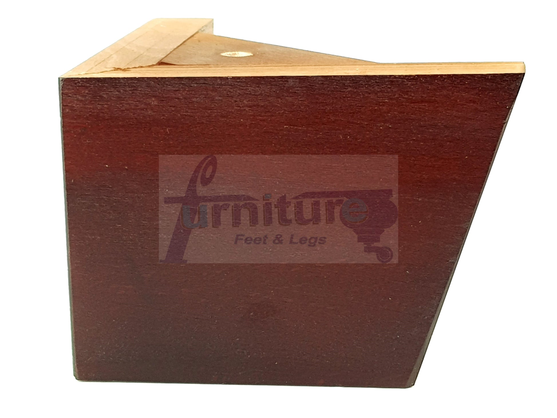4 Solid Wood Furniture Legs Replacement Corner Feet 95mm High Self-Fixing: Antique Mahogany