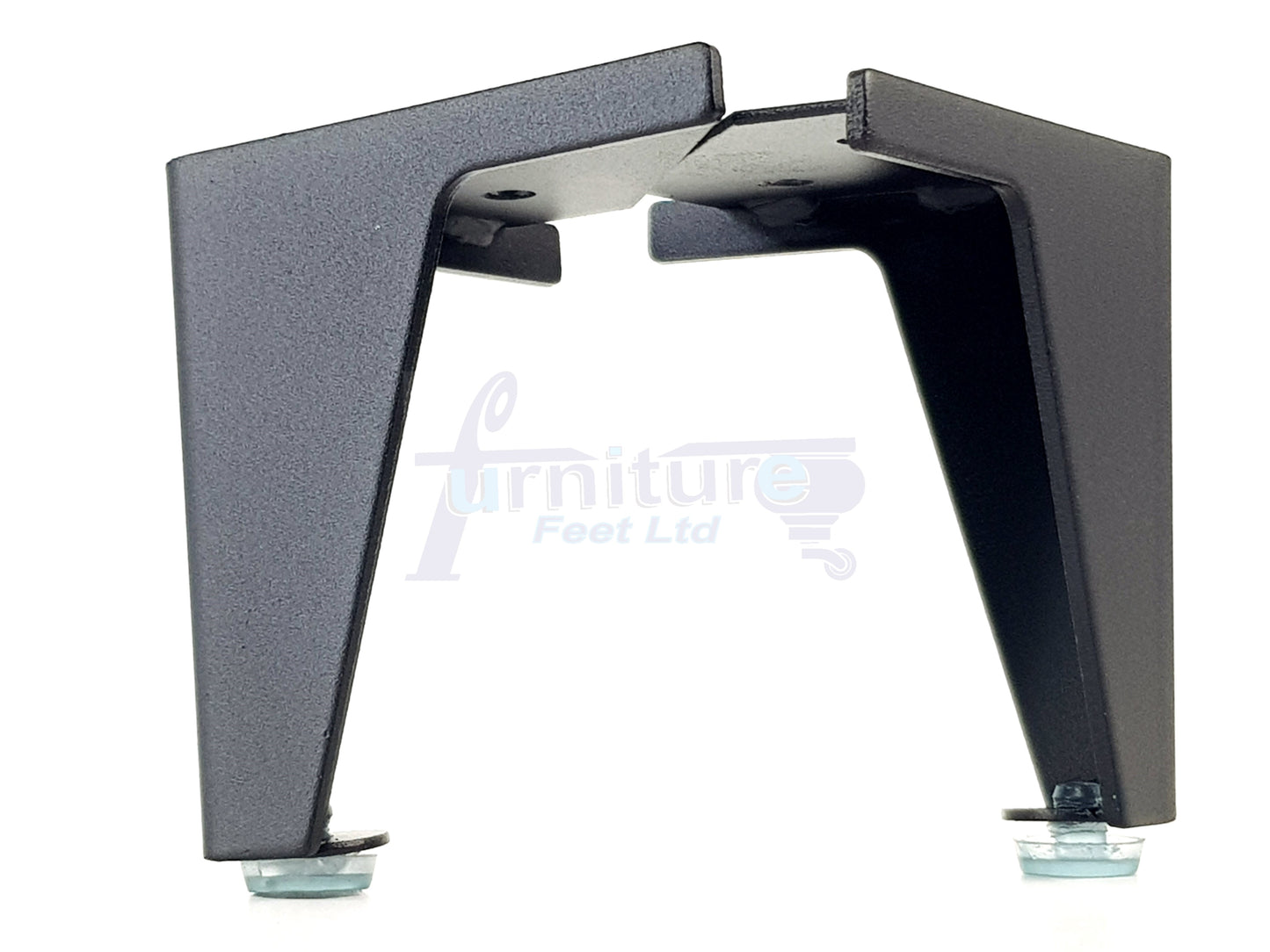 Metal Furniture Feet Black Finish Replacement Metal Legs 100mm High For Sofa, Chairs, Stools Beds Cabinets Self Fix Pre-Drilled Set of 4