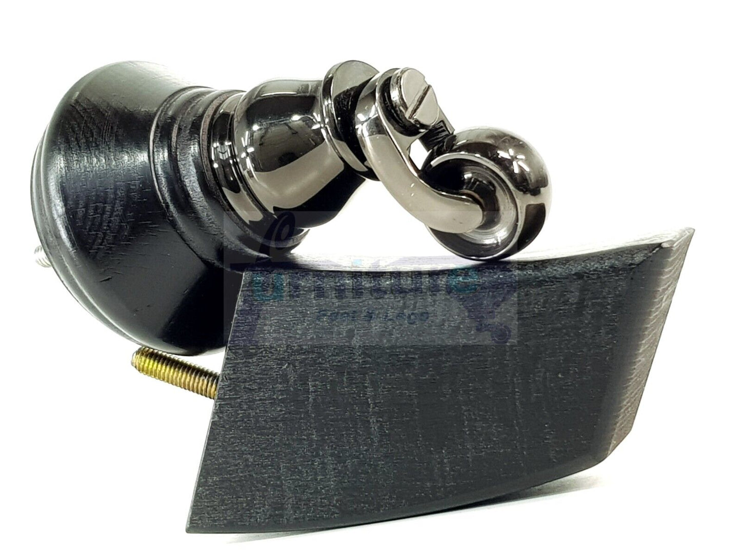 2 Black Wood Furniture Sofa Feet With Castor 125mm & 2 Curved Legs Chair Settee 100mm High M8