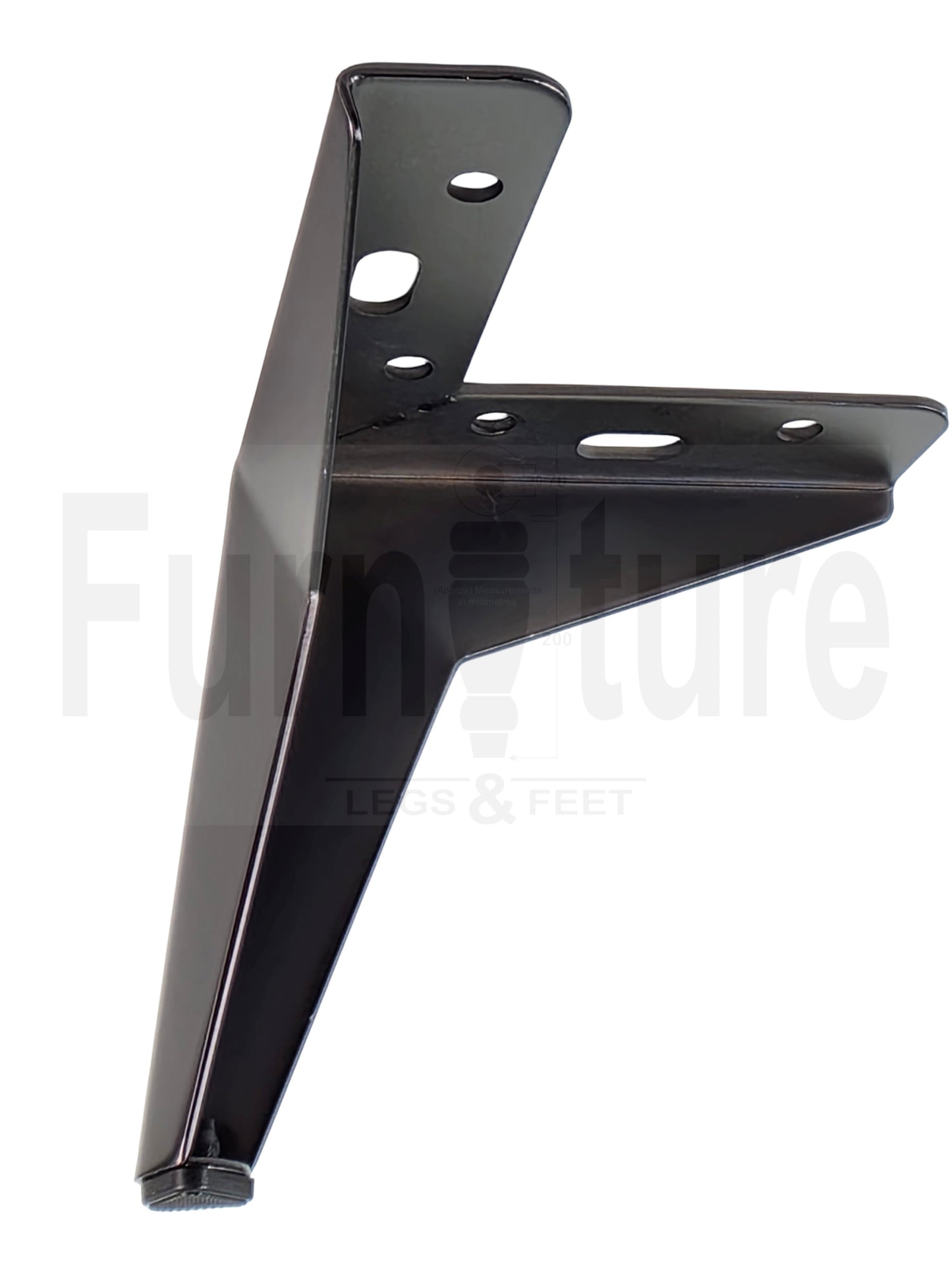 4 Metal Corner Feet Replacement Furniture Legs Brushed Black Finish 135mm High