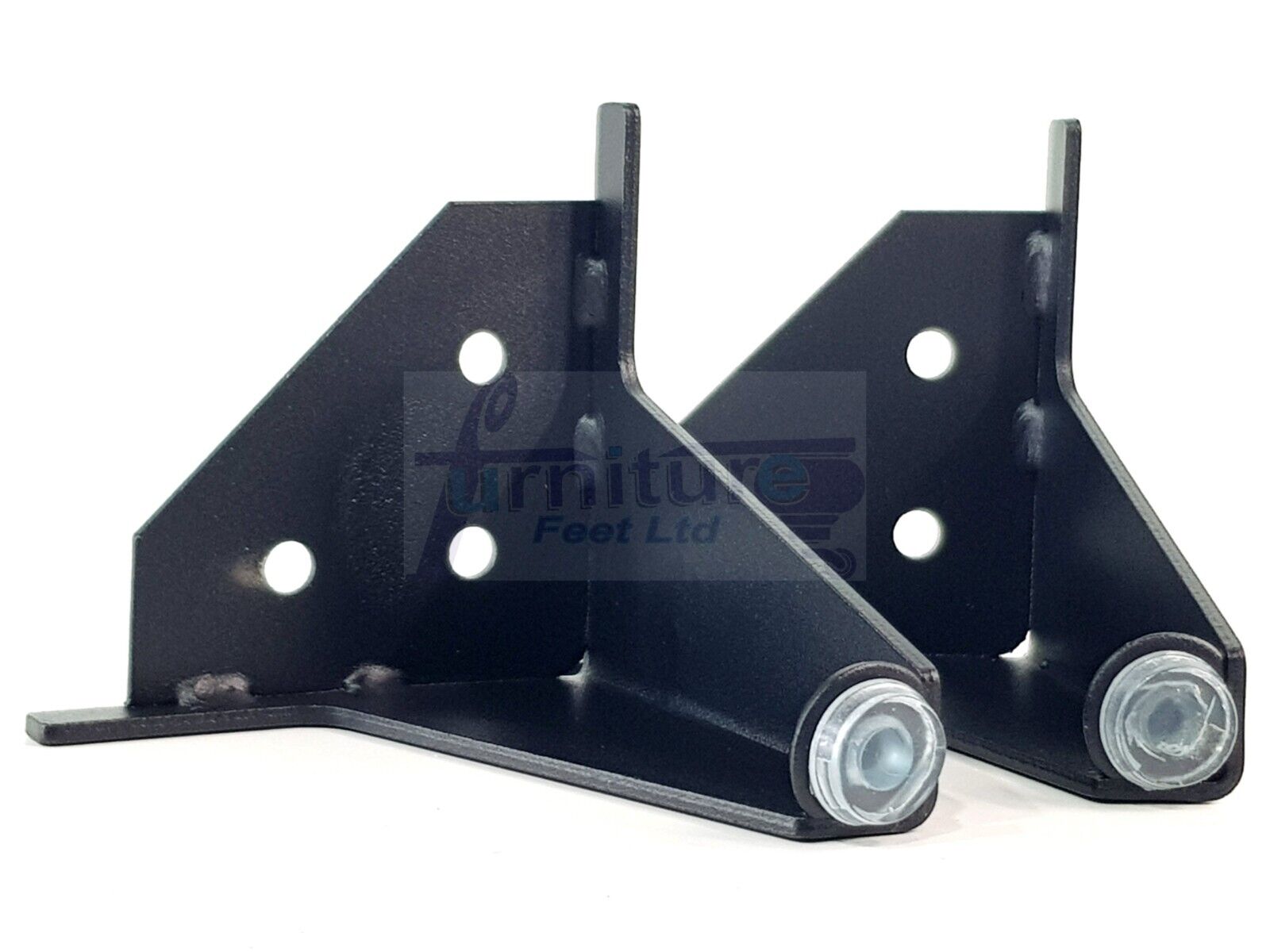 Metal Furniture Feet Black Finish Replacement Metal Legs 100mm High For Sofa, Chairs, Stools Beds Cabinets Self Fix Pre-Drilled Set of 4