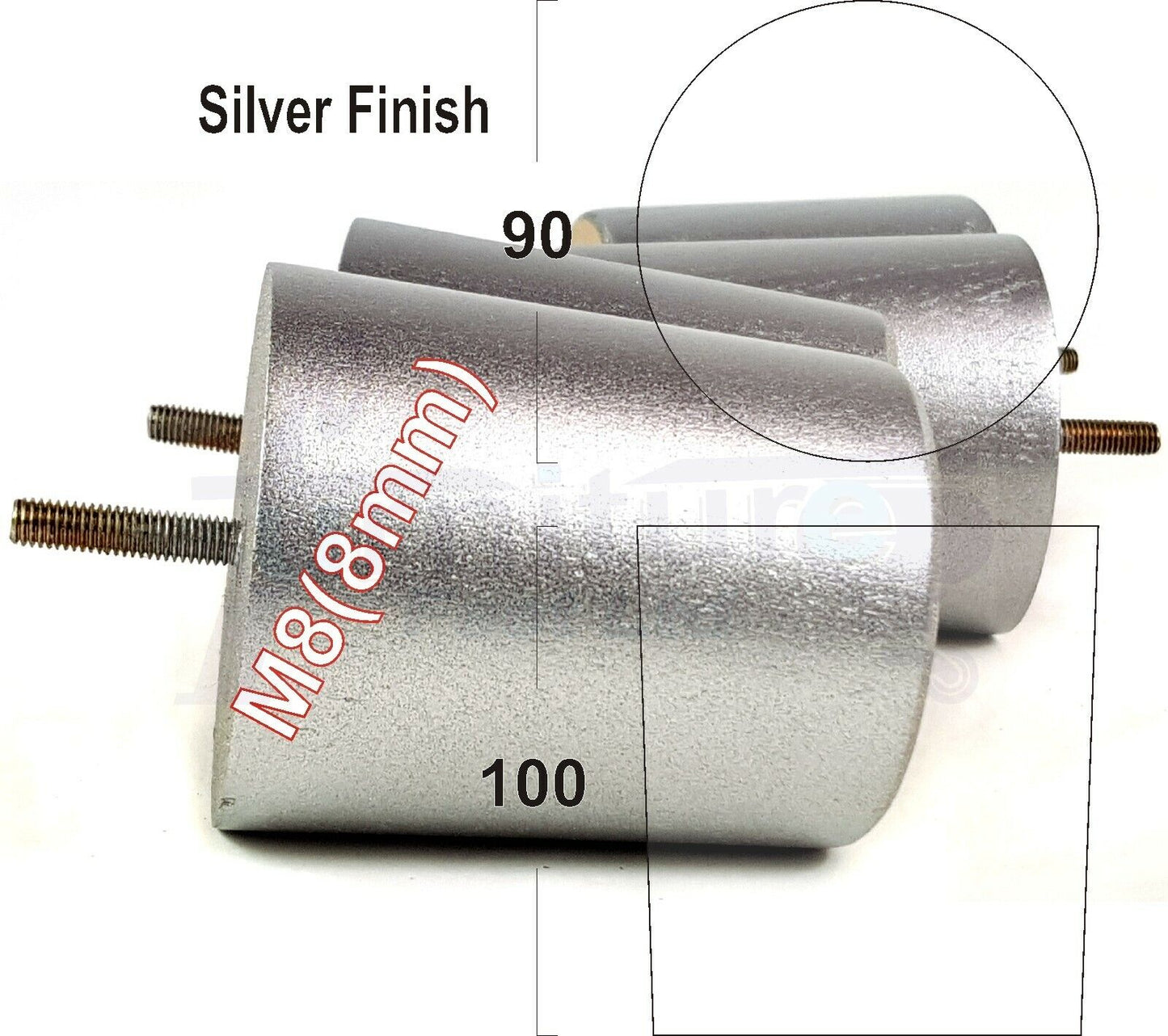 4x Turned Wood Furniture Legs Chair Sofa Bed M8 Replacement Settee Feet 100mm